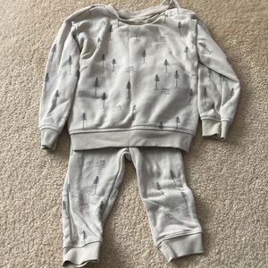 Little & Co sweat clothes set. Tree print. Size 24 months.